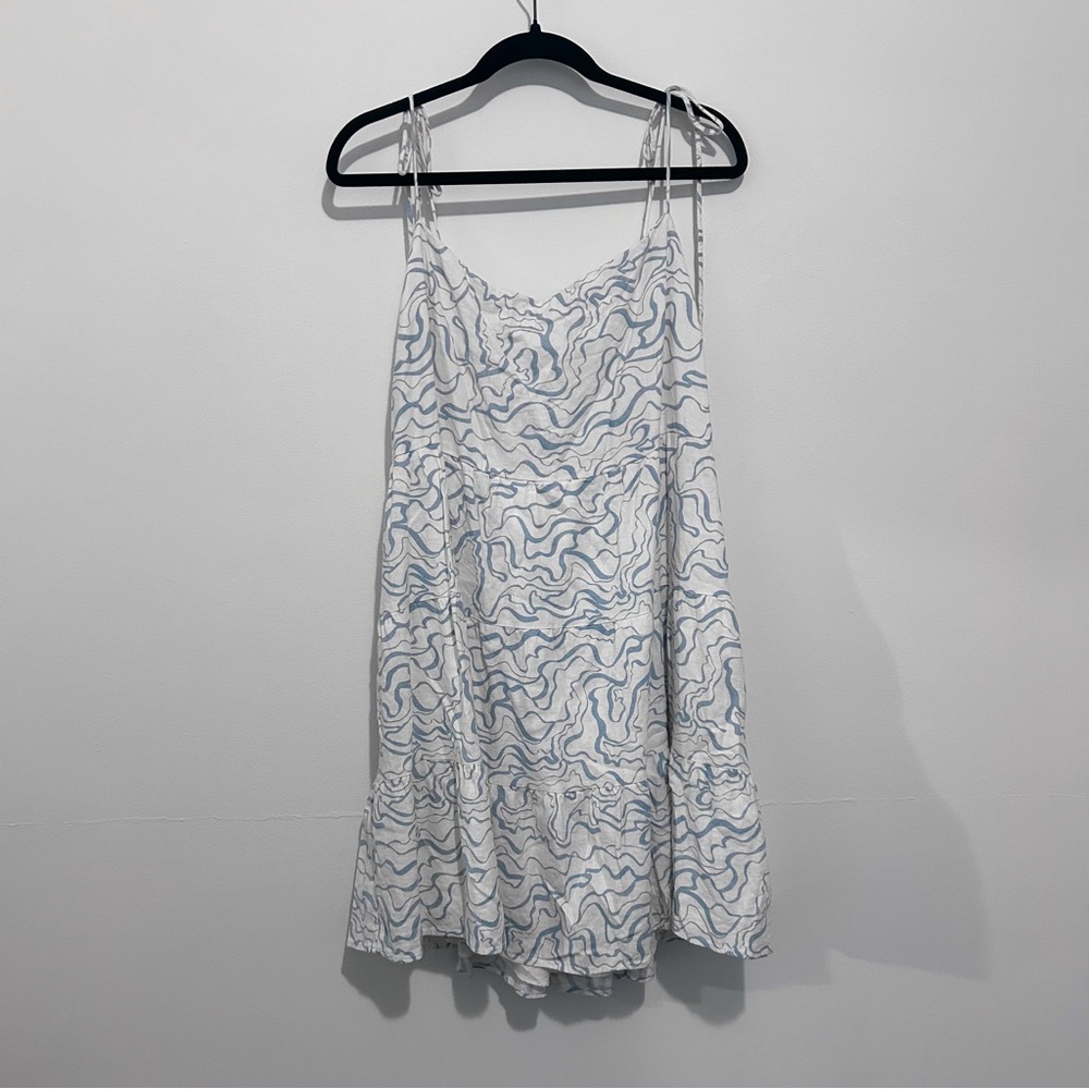 Abercrombie & Fitch Tie-Strap Linen-Blend Mini Dress Size XXL